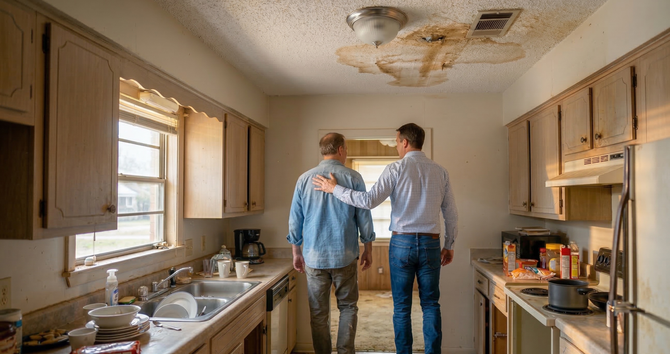 Couple sorting through belongings during a move